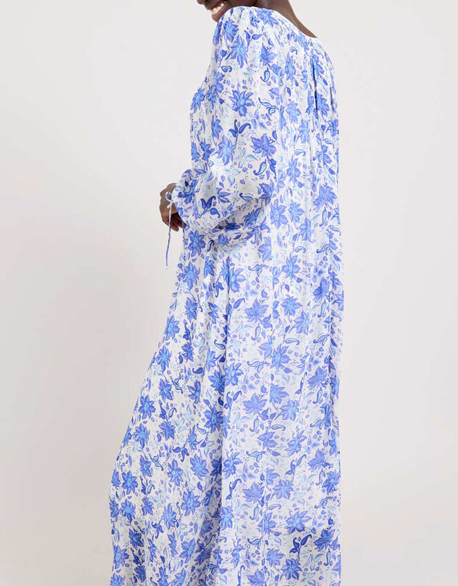 East Becca Floral Georgette Dress, Blue (BLUE), large