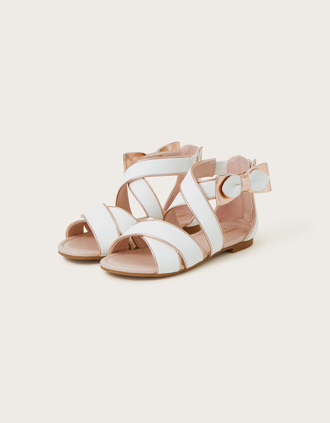 Bow Strappy Sandals Ivory