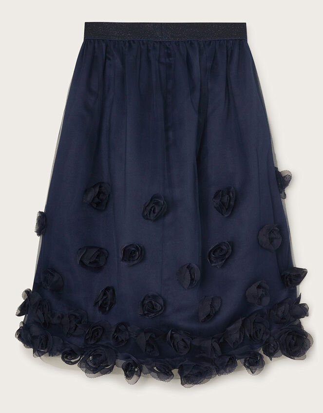 3D Roses Hi Low Skirt, Blue (NAVY), large