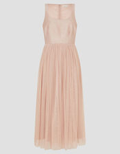 Alice Sleeveless Tulle Midi Dress, Pink (BLUSH), large