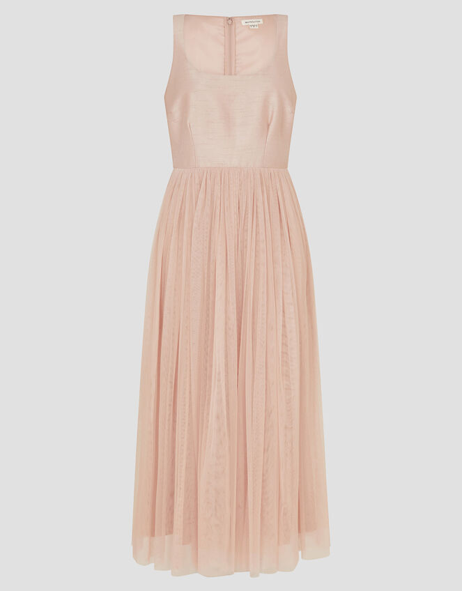 Alice Sleeveless Tulle Midi Dress, Pink (BLUSH), large