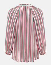 East Shania Sheer Stripe Blouse, Multi (MULTI), large