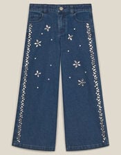 Jewel Embellished Jeans, Blue (BLUE), large