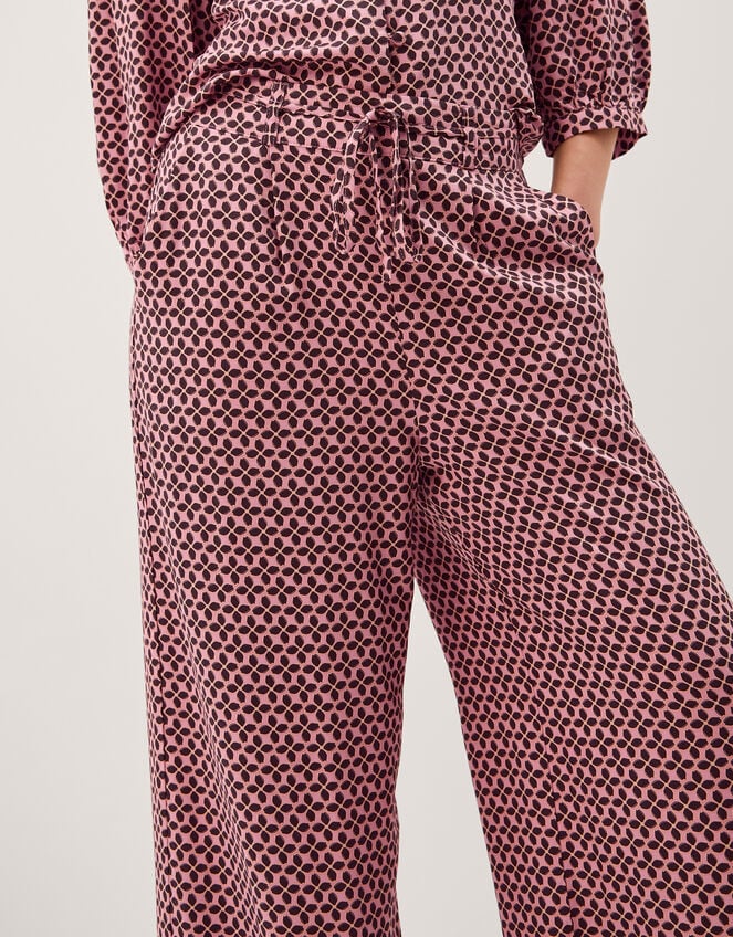 Netta Floral Print Wide Leg Trousers, Pink (PINK), large