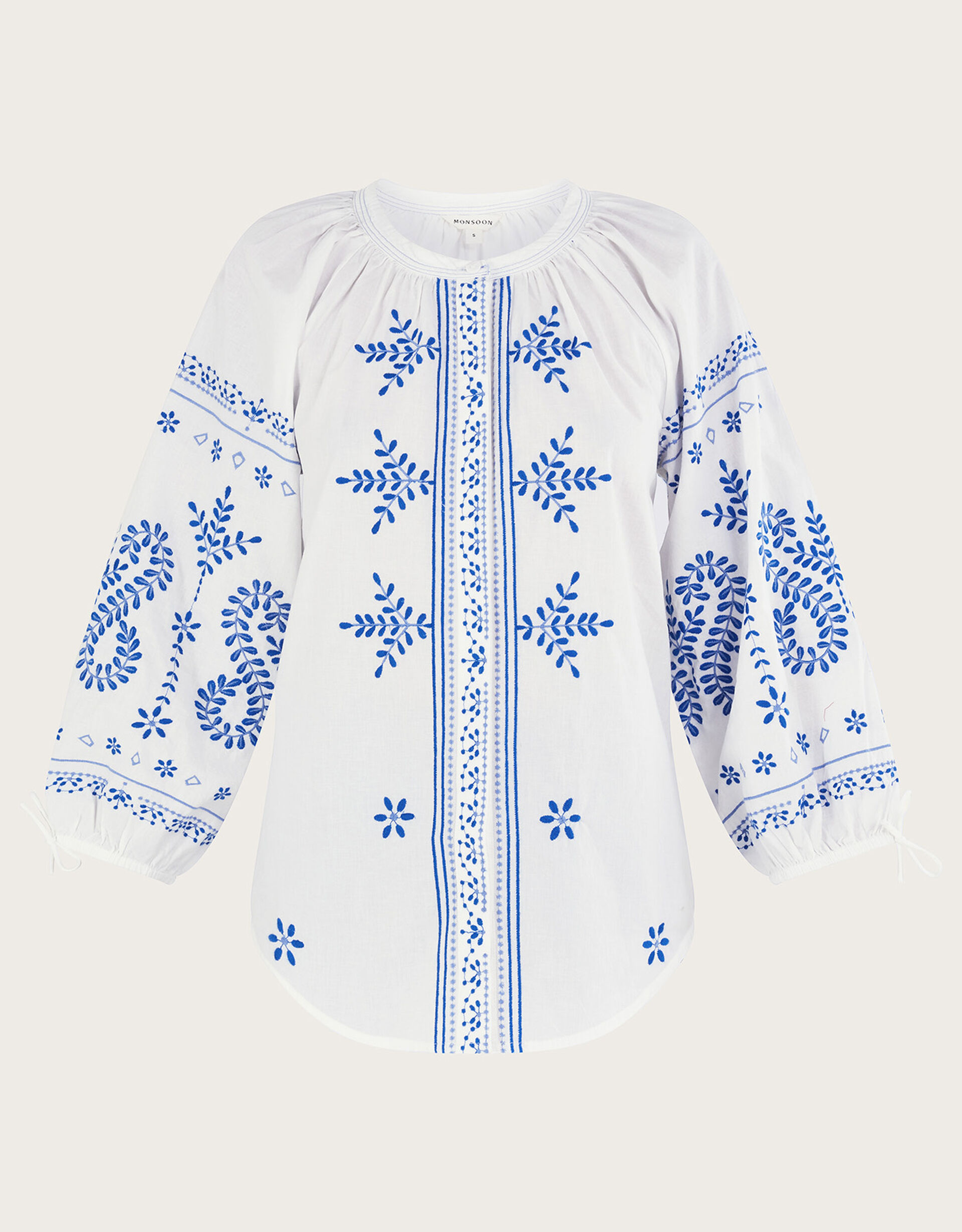 Women White Embroidered Shirt With Straight Pants