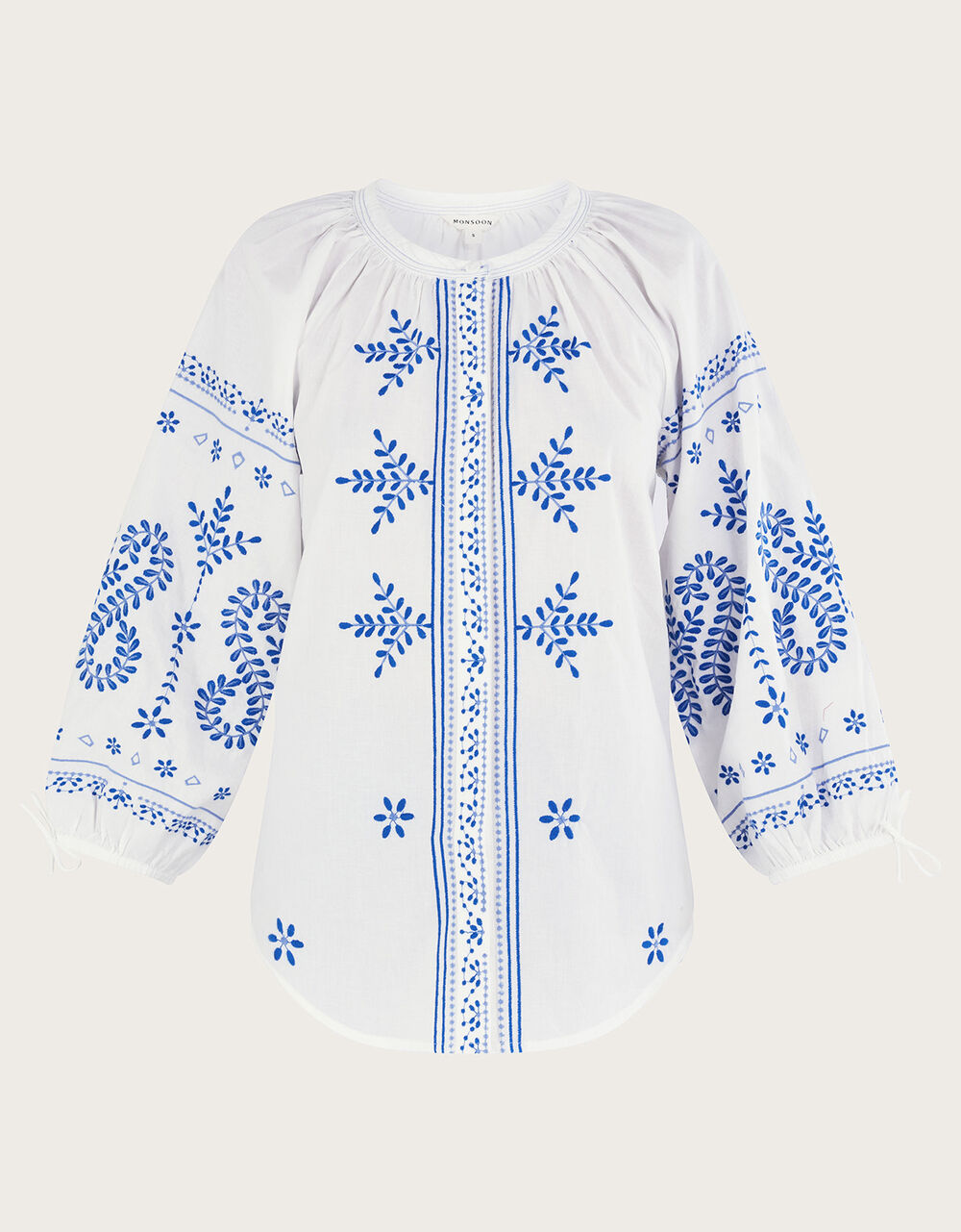 Embroidered Shirt White | Tops & T-shirts | Monsoon UK.