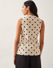 Isabel Polka Dot Waistcoat, Ivory (IVORY), large