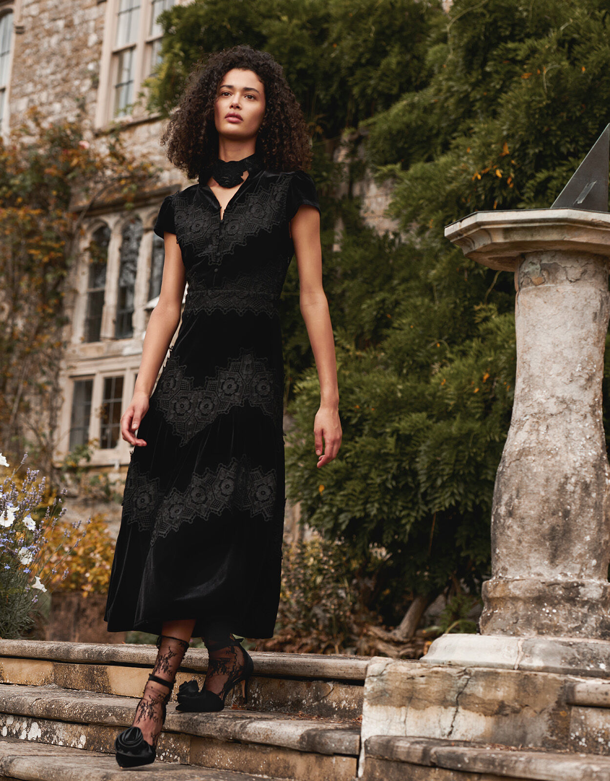 Valentina embroidered midi dress top
