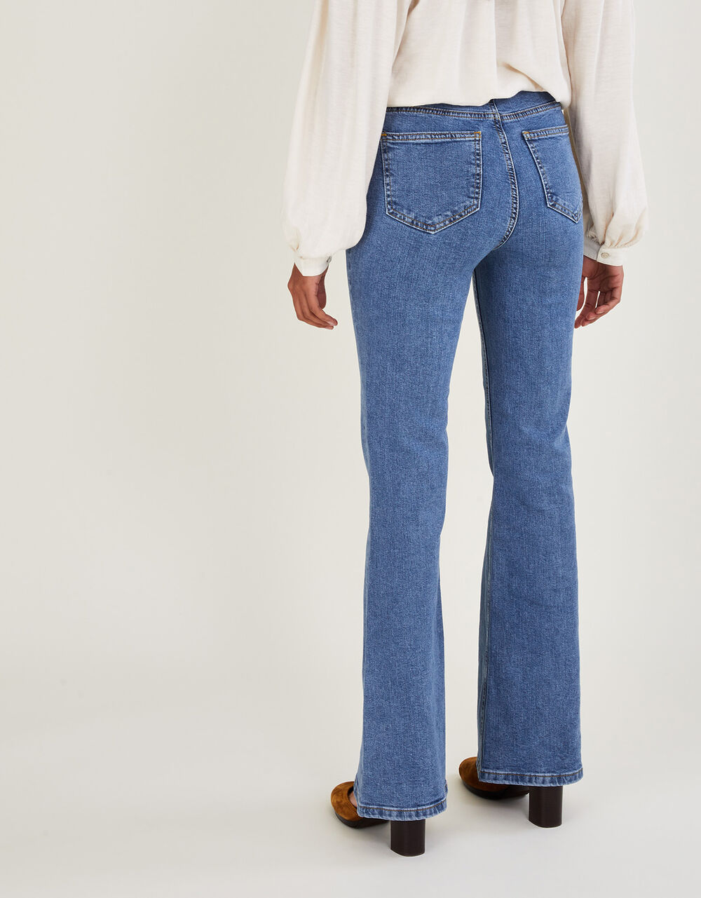 Flared Denim Jeans with Sustainable Cotton Blue | Trousers & Leggings ...