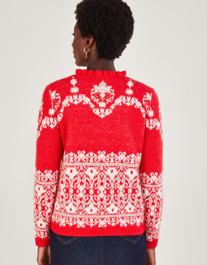 Fabe Fair Isle Jumper Red