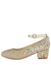 Autumn Glitter Heeled Shoes, Gold (GOLD), large