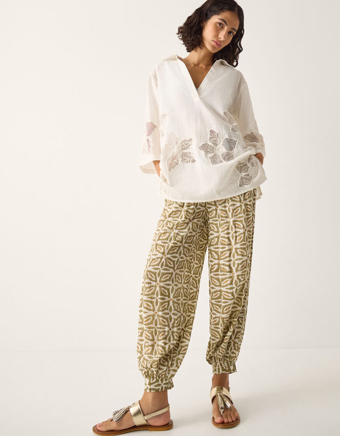 Joanna Cutwork Beach Shirt, Ivory (IVORY), large
