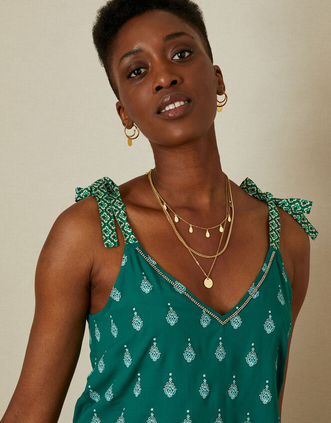 Claudia Print Border Cami, Green (GREEN), large