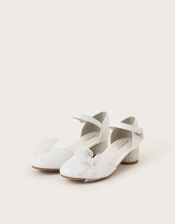 Pearl Bow Two-Part Heels, Ivory (IVORY), large