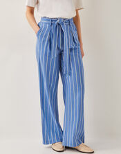 Susan Stripe Trousers, Blue (BLUE), large