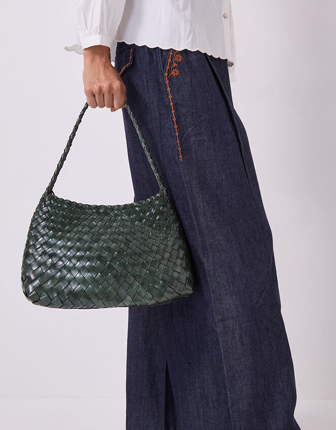 Ellyla Selina Woven Leather Shoulder Bag, , large