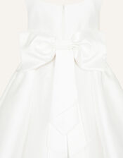 Cynthia Corsage Belt Dress, Ivory (IVORY), large