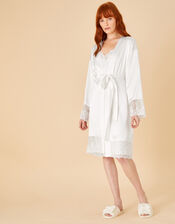 Bridal Lace Satin Robe, Ivory (IVORY), large