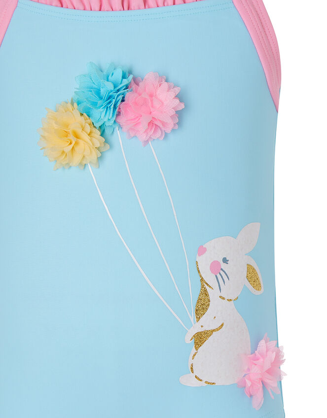 Baby Bunny 3D Flower Swimsuit, Blue (TURQUOISE), large