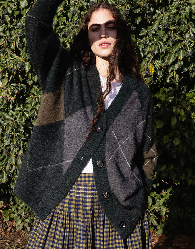 East Elowen Argyle Cardigan, Multi (DARKS MULTI), large