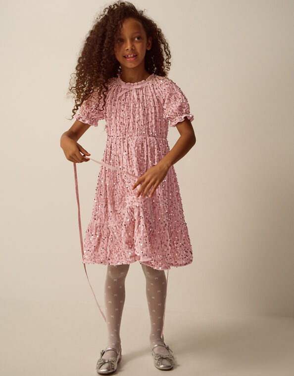 Fenella Sequin Velvet Party Dress, Pink (PINK), large