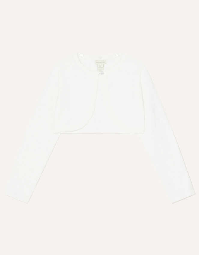 Fluffy Collar Super-Soft Cardigan, Ivory (IVORY), large