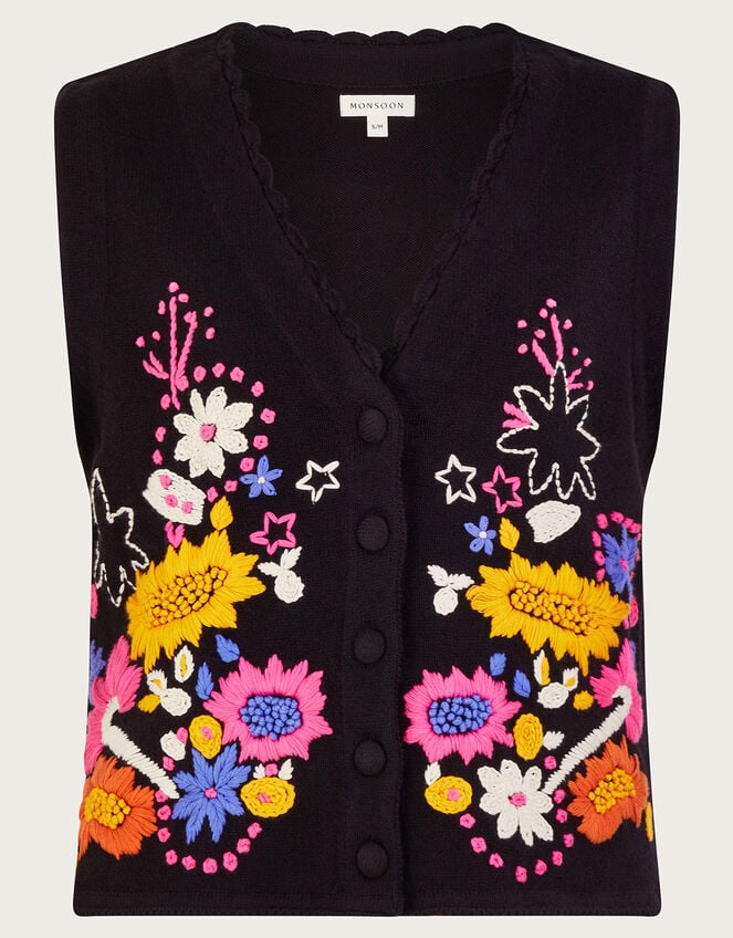 Black Lace Detail Waistcoat main image 1