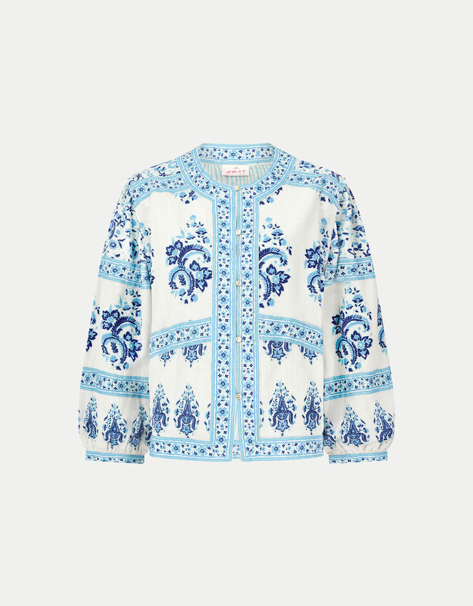 East Rita Floral Print Jacket, Blue (BLUE), large
