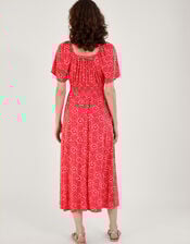 Sainy Geometric Print Dress, Red (RED), large