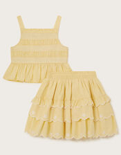 Daisy Top and Skirt Set, Yellow (YELLOW), large