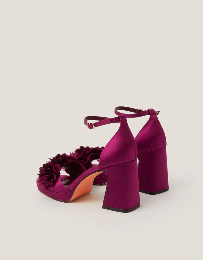 Mindy Floral Platform Sandals, Red (BURGUNDY), large
