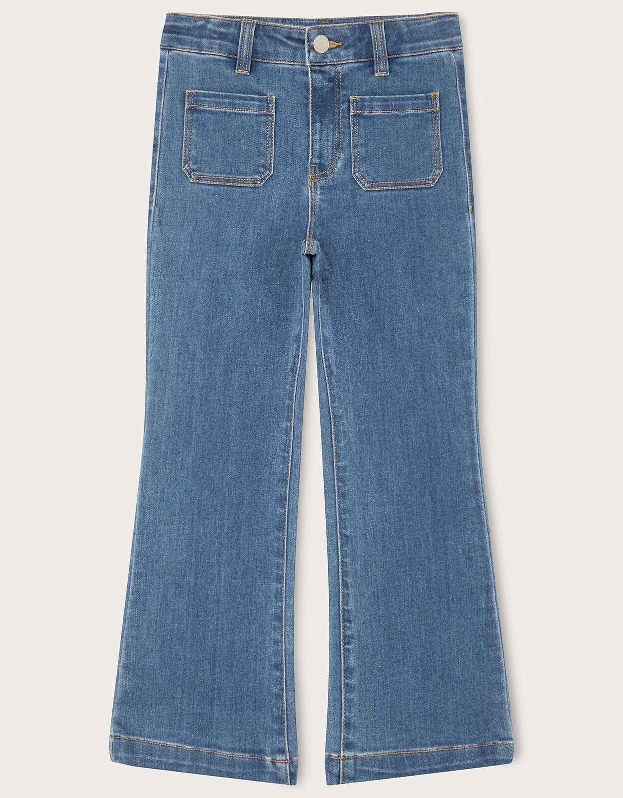 Star Detail Embroidered Jeans Blue