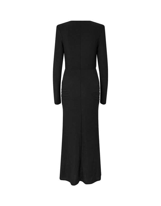 Crās Ruffle Wrap Maxi Dress, Black (BLACK), large