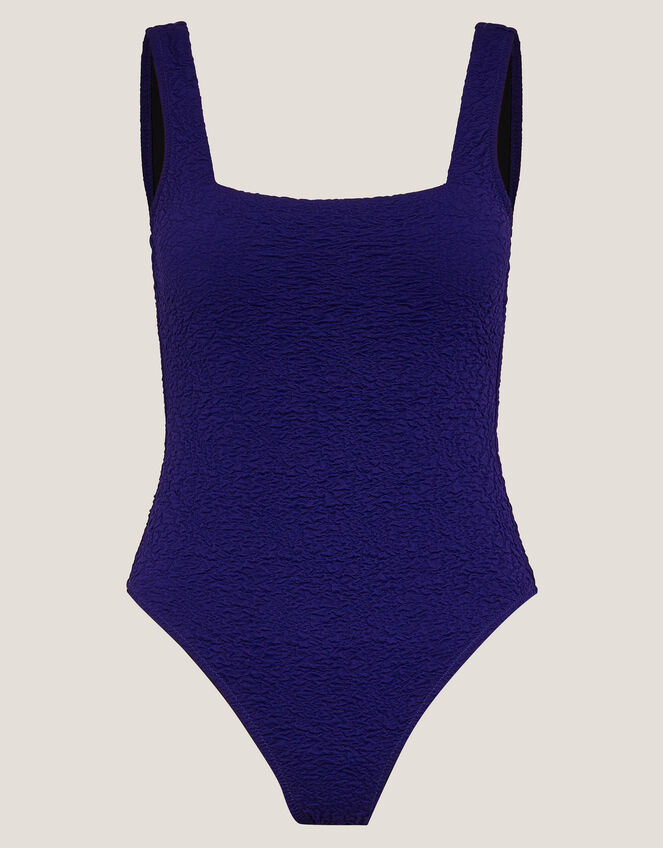 Kylee Textured Square Neck Swimsuit Blue