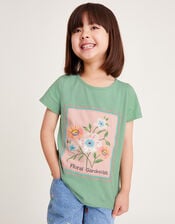 Floral Garden Stamp T-Shirt, Green (GREEN), large
