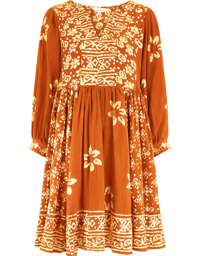 East Brielle Dye Print Dress, Yellow (OCHRE), large