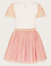 Sequin Rainbow Tulle Disco Dress, Pink (PINK), large