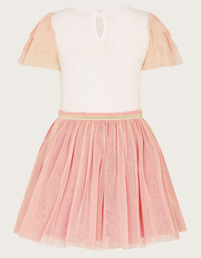 Sequin Rainbow Tulle Disco Dress, Pink (PINK), large