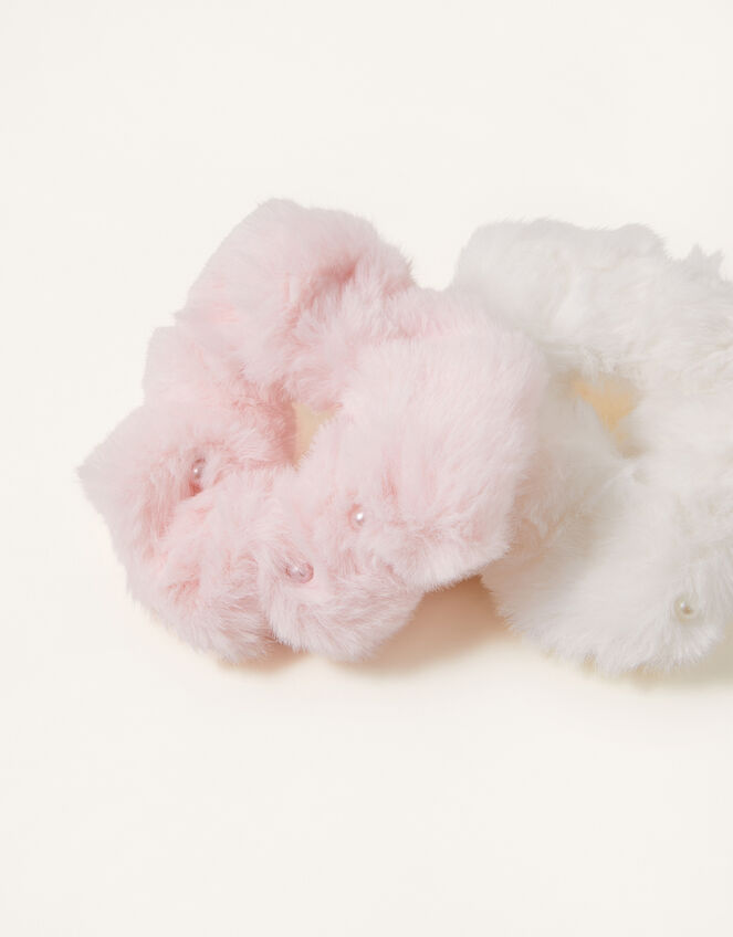 Pearly Fluffy Scrunchie Set, , large