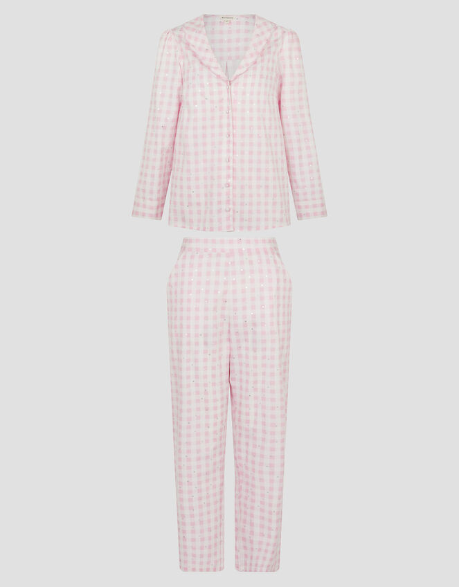 Clementine Gingham Pyjama Set, Pink (PINK), large