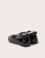 Patent Heart Ballet Flats, Black (BLACK), large