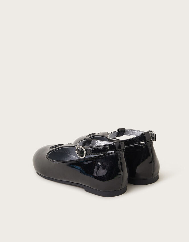 Patent Heart Ballet Flats, Black (BLACK), large