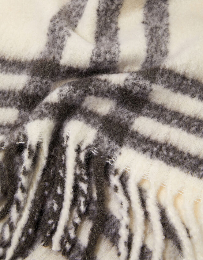 Darcy Check Scarf, Ivory (IVORY), large