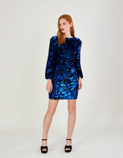 Kayleigh Sequin Shift Dress, Purple (PURPLE), large