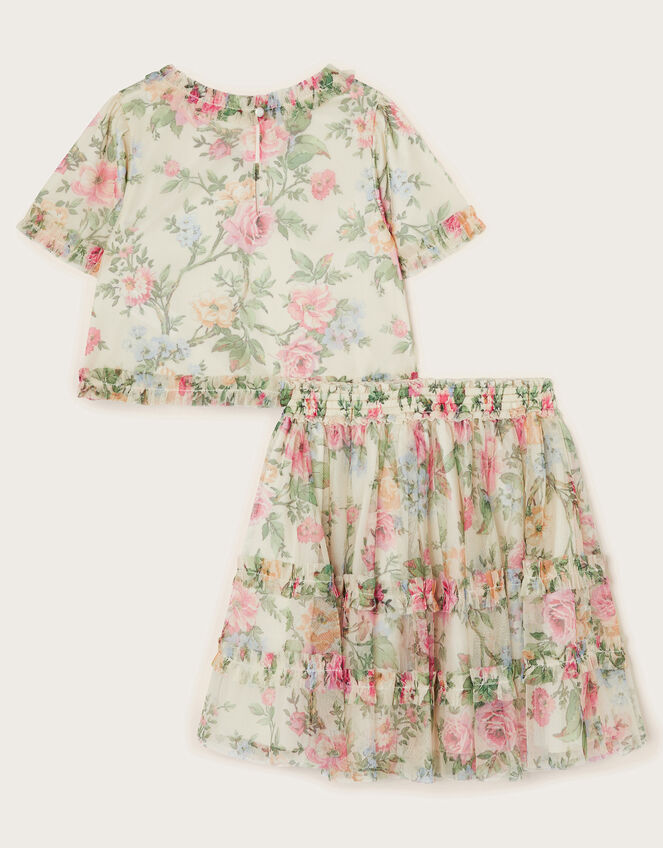 Annalise Floral Ruffle Top and Skirt Set, Multi (MULTI), large