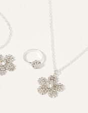 Diamante Daisy Jewellery Set, , large