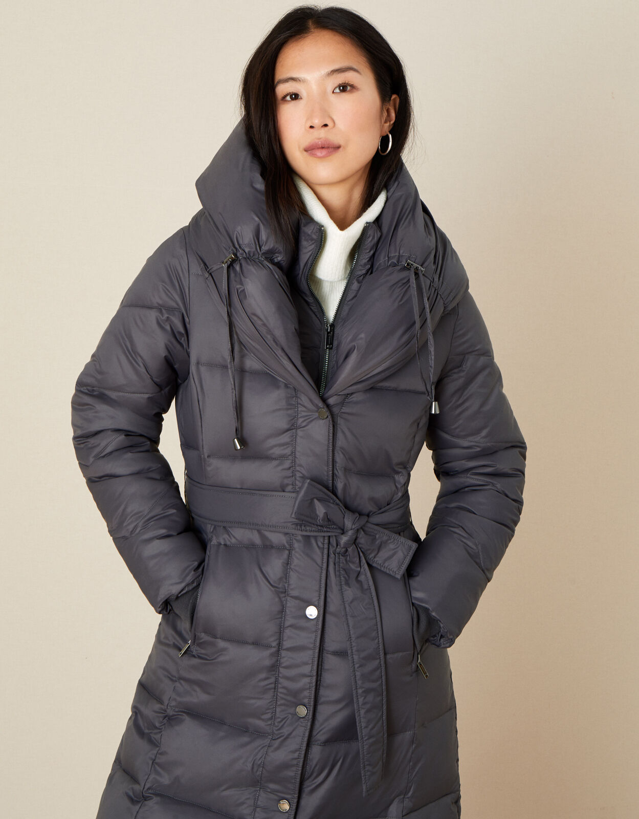 Padded on sale grey coat