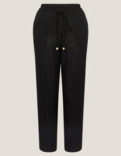 Penina Drawstring Wide-Leg Trousers, Black (BLACK), large