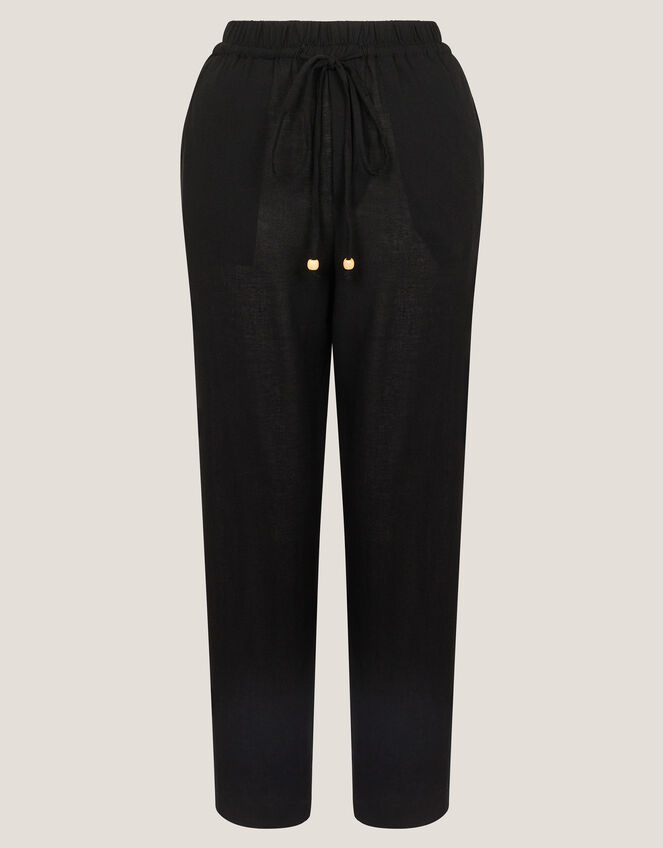 Penina Drawstring Wide-Leg Trousers, Black (BLACK), large