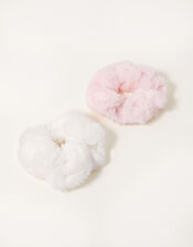 Pearly Fluffy Scrunchie Set, , large